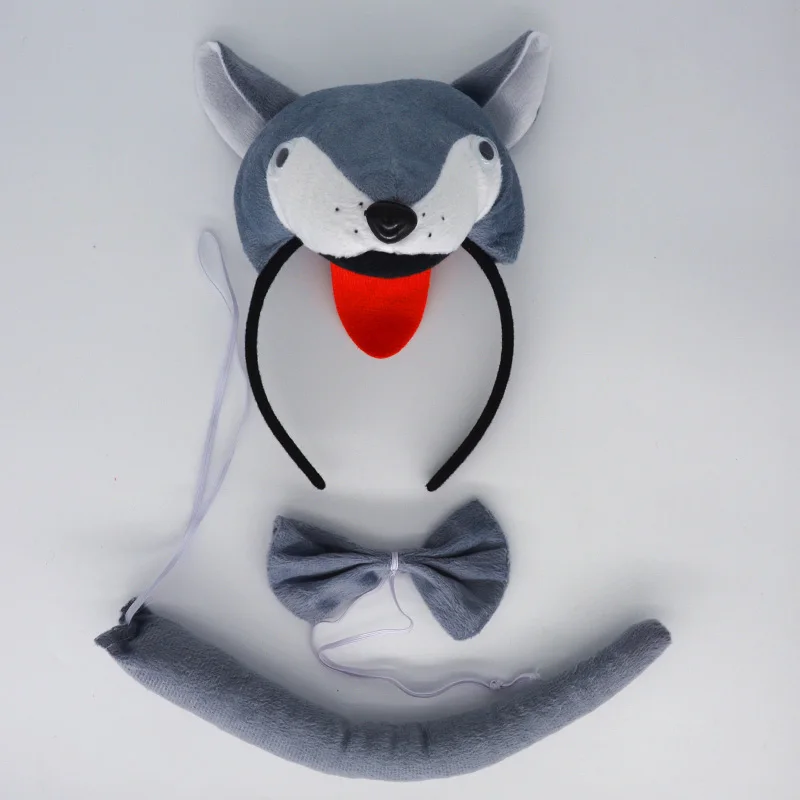 Adult Child Animal Wolf Headband Tie Tail Cosplay Set Props Halloween Costume for Kids Birthday Party Gift Christmas Adult Child Animal Wolf Headband Tie Tail Cosplay Set Props Halloween Costume for Kids Birthday Party Gift Christmas