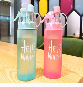 

Frosted Plastic Water Bottle Spray Safe Water Bottles School Creative Personnalisable Mist Garrafa De Agua Clear Bottle AB50WB