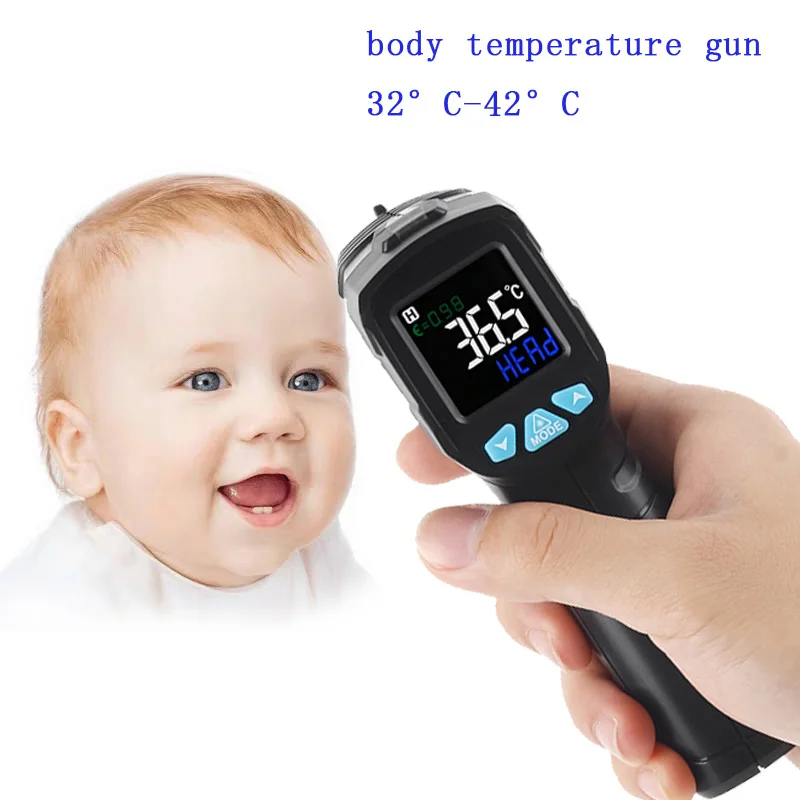 

IR01 Digital Infrared Forehead Body Thermometer 32-42 Celsius Temperature Gun for Adult Kids Forehead Non-contact Forehead Body