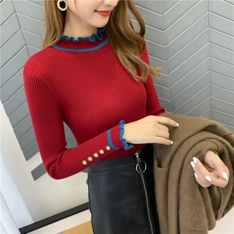 9410 Actual Shot New Thickened Button Bottom Bottom Blouse 36 - Цвет: see chart