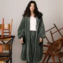 Sleepwear Women Autumn Winter Pajamas for Women Winter Morning Robe Sets Couple Bathrobe Pajama Woman Nightgown Suit Pajama Sets