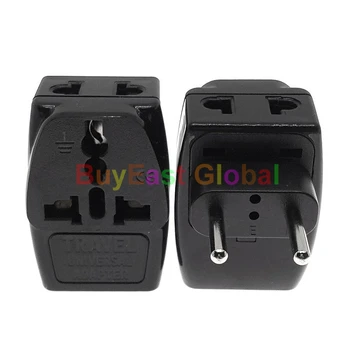 

3 IN 1 - Universal to Europlug EU Electrical Plug Adapter 3 Way Multi Outlet AC100~250V 10A Black Color