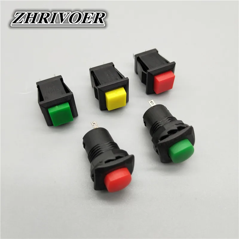 

5Pcs DS-426/DS427 12mm Self-locking/Self-reset ON/OFF push button switch SPST 3A/250V