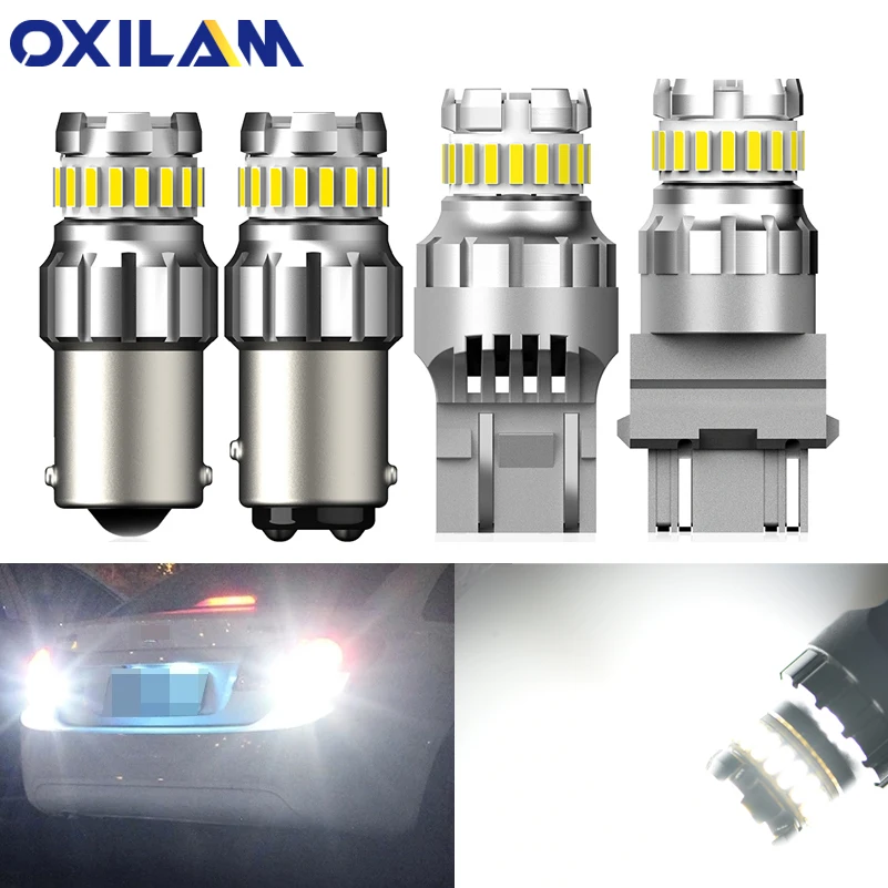 OXILAM 2 шт. 7443 W21/5 Вт Светодиодный P27W 3157 1156 BA15S P21W светодиодный светильник 1157 BAY15SD P21/5