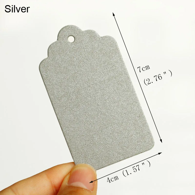 silver 50 шт пустая бумага Creative креативный цветной Рождественский подарок бирки украшения для свадебной вечеринки DIY открытки ручной работы висячие бирки - Цвет: silver