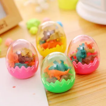 

7 Pcs/set Cartoon Mini Animal Rubber Pencil Erasers Cute Dinosaur Egg Eraser Box School Stationery Office Supplies Gifts