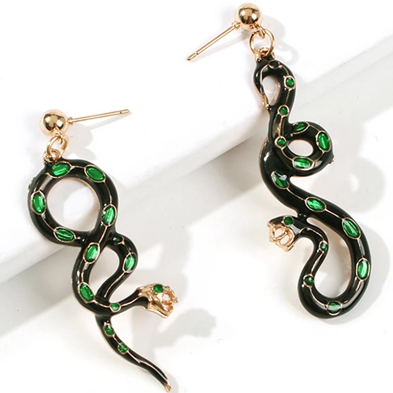 Новые стильные Асимметричные преувеличенные серьги-гвоздики для женщин индивидуальная форма змеи серьги украшения со стразами в виде животных