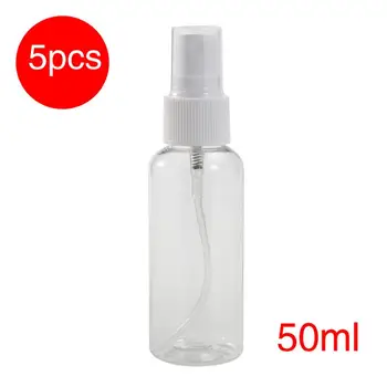 

5 Pcs 50ml Transparent Empty Refillable Sprayer Bottle Perfume Container Plastic Travel Cosmetic Atomizer
