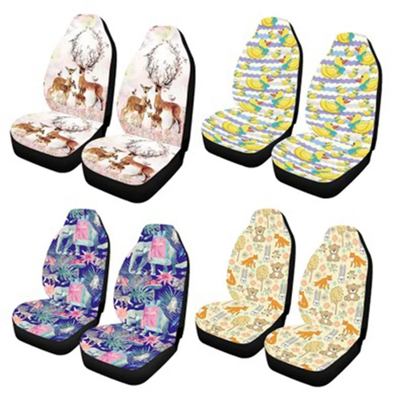 

Car Seat Cover Universal car seat Protector Front seat Cushion Pad Mat Animals digital printing type for Auto Interior Suv Van