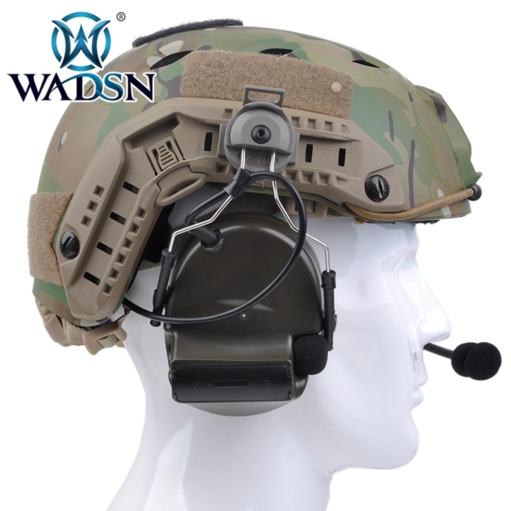 WADSN тактические наушники Comtac II Гарнитура для быстрых шлемов Softair авиационная гарнитура Peltor шлем рельсовый адаптер набор гарнитуры