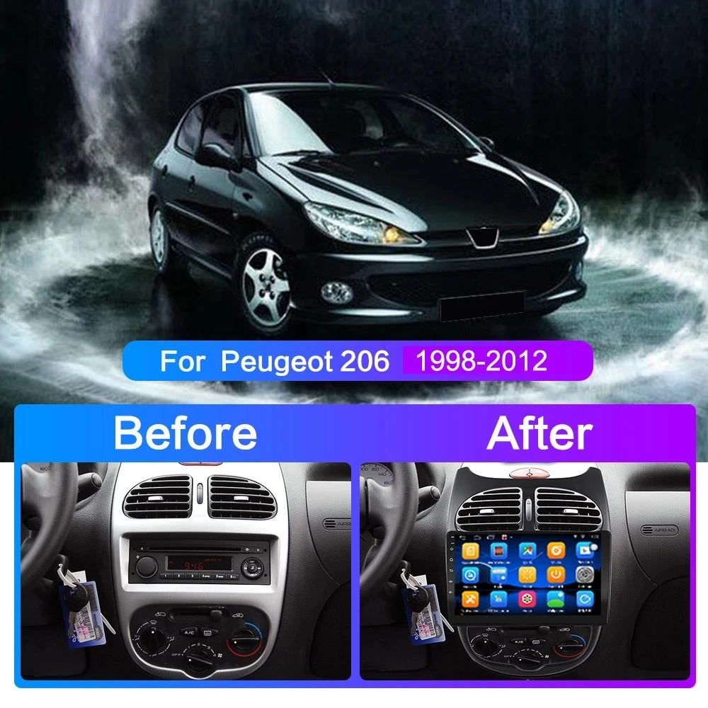 Мультимедийный плеер для Peugeot 206 Citroen C2 Android 2 Din Wi Fi GPS навигация стереоприемник