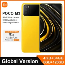 Global Version Xiaomi POCO M3 4GB 64GB/128GB Smartphone Snapdragon 662 Octa Core 48MP Triple Camera 6.53" Screen 6000mAh Battery
