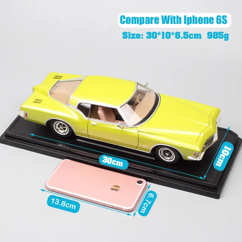 1/18 большой масштаб Роскошная классика 1971 Buick Riviera GS super boattail литые автомобили модели Детские Авто Машинки Игрушки коллекционные для мальчиков