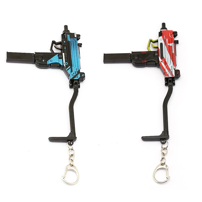 

Game PUBG CS GO Weapon Keychain Uzi-Gun Cross Pendant Keyring Folding Gun Model Key Chain Men Women Souvenir Gifts