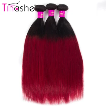 

Tinashe Hair 1B Red Ombre Bundles Brazilian Hair Weave Bundles Remy Human Hair 3 Bundles Colored Straight Hair Bundles