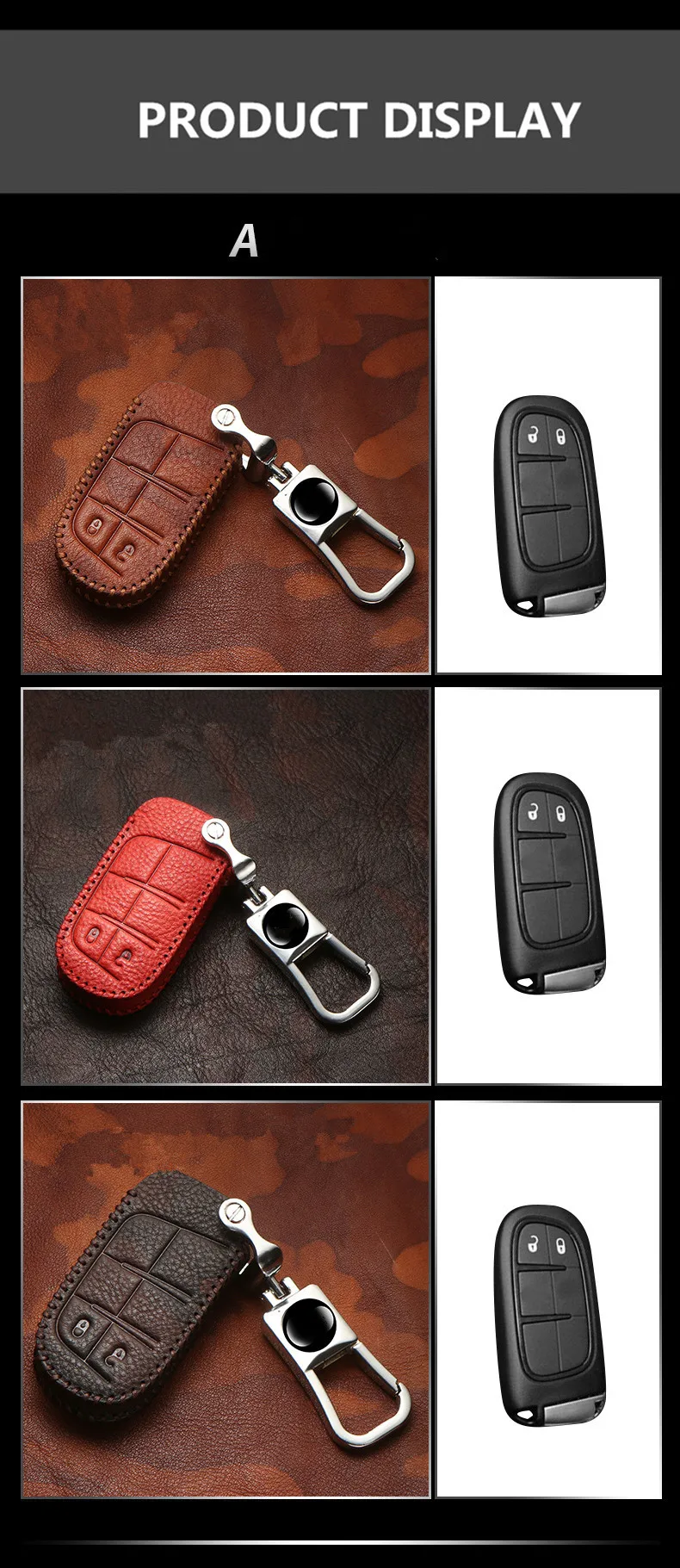 Чехол для ключей от автомобиля из натуральной кожи для Jeep Grand Cherokee Chrysler 300C Renegade Fiat Freemont, прочный защитный брелок для ключей