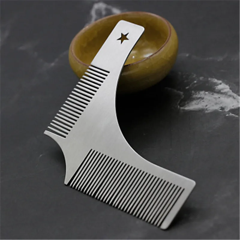 Портативный гребень для бритья бороды из нержавеющей стали инструмент для формирования бороды шаблон для моделирования бороды кардный
