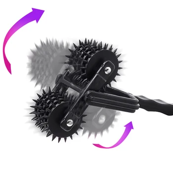New Prick 5 Row Spiked Wartenberg Pinwheel ,Pin-pricking Ensation Wheel Roller BDSM Torture Tool ,Sex Toys for Couple 2