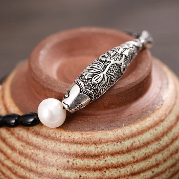 

Natural Pearl Lucky Fish Charm Koi Bracelets Handmade Women Reiki Healing Yoga Jewelry