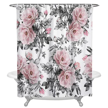

Bouquet Flowers Roses Waterproof Fabric Shower Curtain Polyester Shower Curtains Bathroom Decoration Accessories Cortinas