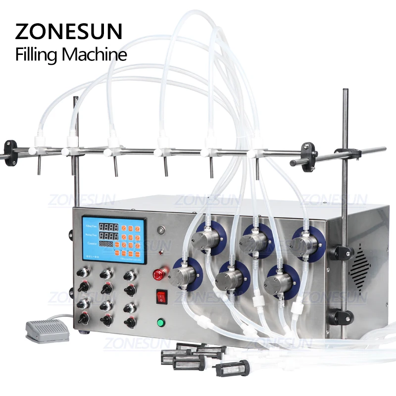 ZONESUN 6 головок магнитный насос для напитков духов воды сока эфирных масел