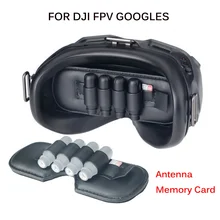 Protetor de lente dustproof do plutônio para dji fpv óculos antena armazenamento capa slot para cartão memória titular para dji fpv vr óculos acessórios