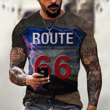 T shirt avec impression 3D locomotive pour hommes, ample, avec lettres, à la mode, nouvelle collection été 2021