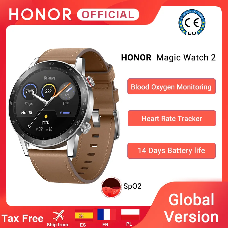 US $101.66 Global Version Honor Magic Watch 2 Smart Watch Bluetooth 51 Smartwatch Blood Oxygen 14 Days Waterproof MagicWatch 2