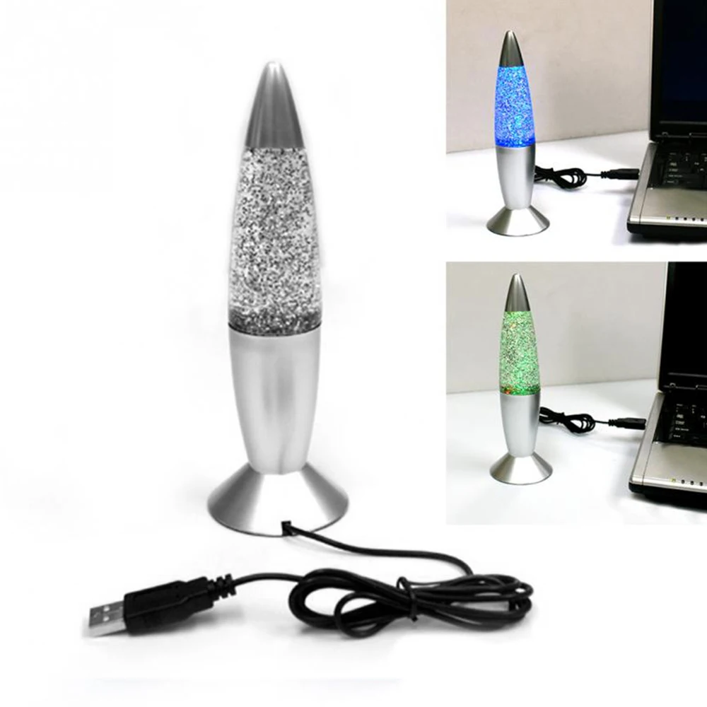 Rocket мульти Цвет изменение лава лампа с блестками вечерние Настроение Ночной светильник Рождественский подарок Ночной светильник 3D с несколькими цветами RGB Цвет