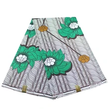 Воск высокого качества Анкара Африканский настоящий голландский воск Африканский настоящий Зеленый Лотос принт модный дизайн для женщин платье