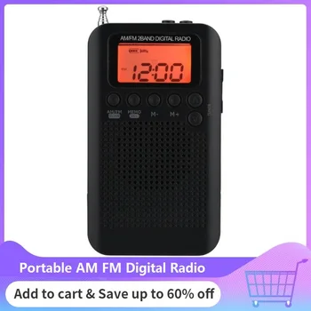 

portable am fm digital radio Pocket Mini Digital Tuning Radios Receiver LCD Display Screen Can Store 58 Radio Stations 3.5mm