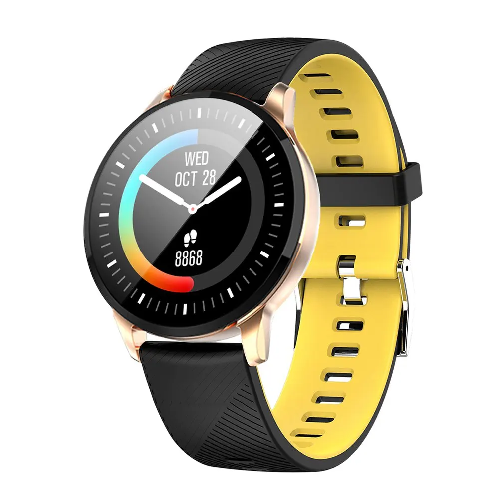 golden tape Y16 Uwatch2 Смарт-часы для Andriod IOS 1,33 'полный сенсорный экран IP67 водонепроницаемый фитнес-трекер браслет женский полностью металлический Unibod - Цвет: golden tape