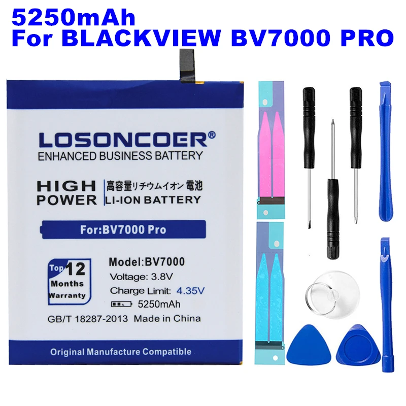 

LOSONCOER BV7000 5250mAh V575868P Batteries For Blackview BV7000 Pro High Quality Mobile Phone Battery~In Stock