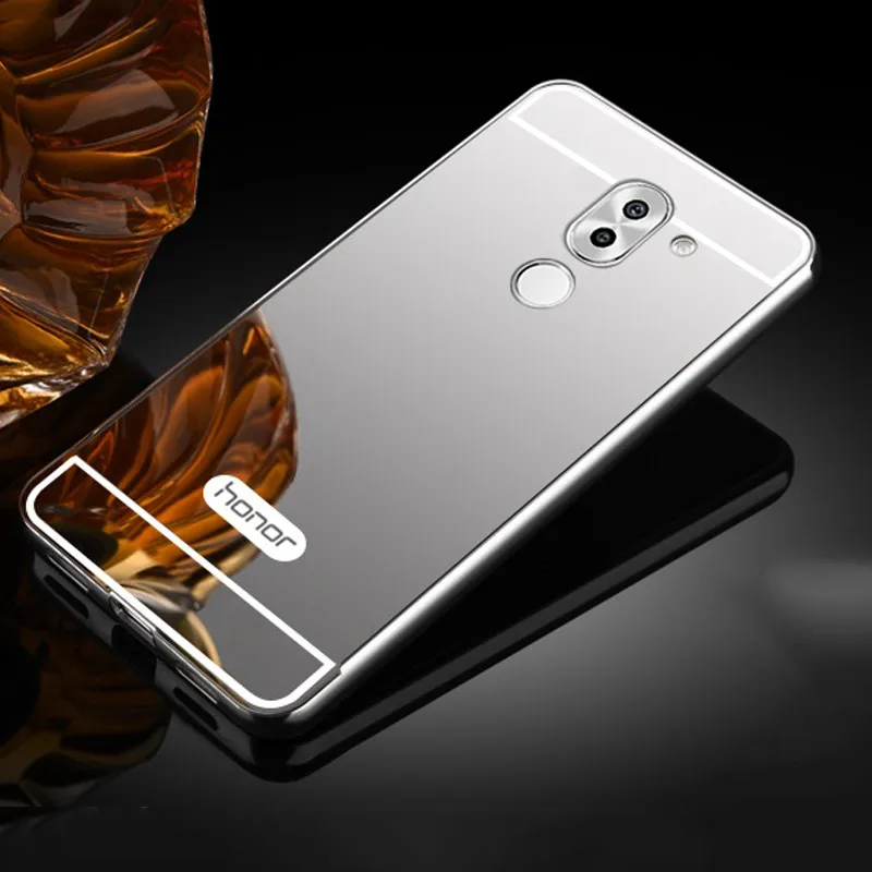 Silver Для huawei mate 20 lite чехол роскошный зеркальный алюминий задняя крышка для huawei Maimang 7 mate 10 Lite металлическая рамка coque Fundas - Цвет: Silver