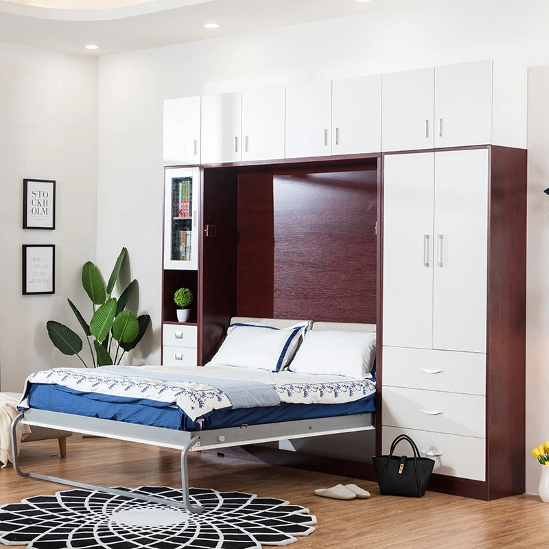 Cama De Pared Oculta Transformable Moderna Con Sistema Electrico