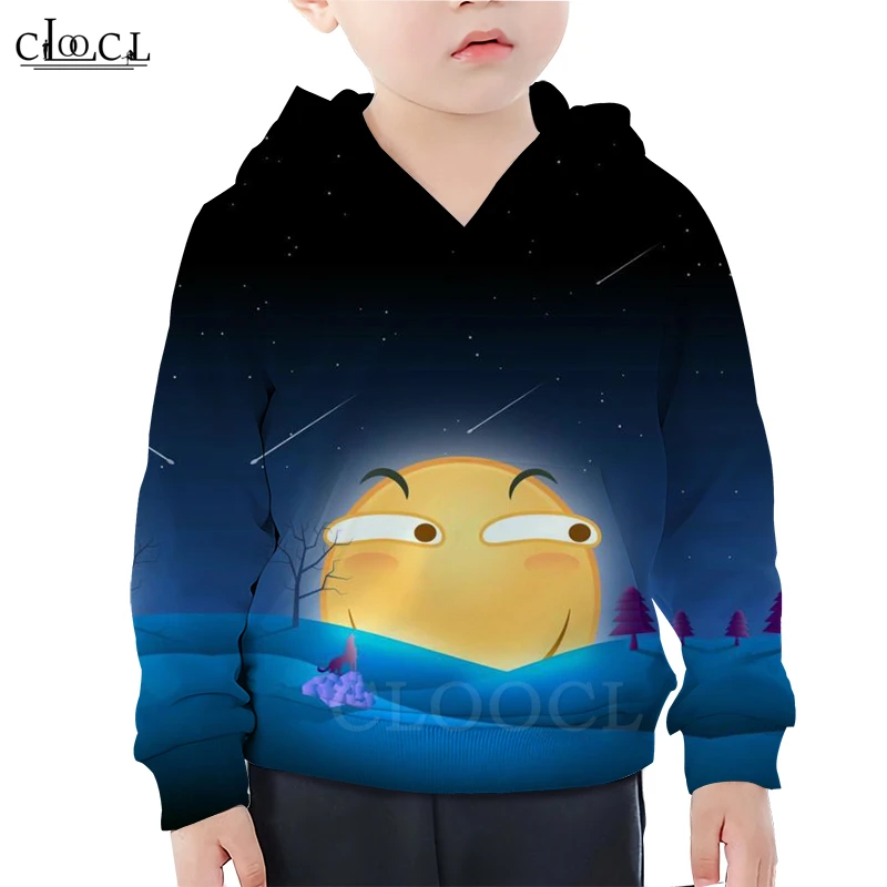 Children's Cartoon Hoodie Early Morning Sun 3D Print Sportswear Boy Girl Funny Hoodies Fashion Streetwear Cute Kid Tops M209