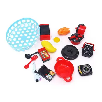 

15Pcs Mini Simulated Kitchen Refrigerator Drink Fountain Pot Pretend Play Toy Set
