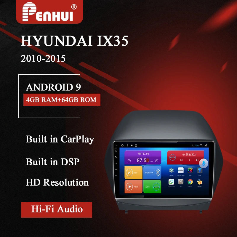 Dvd do carro de android para hyundai ix35/tucson (2010-2015) rádio do carro leitor de vídeo multimídia navegação gps 2din