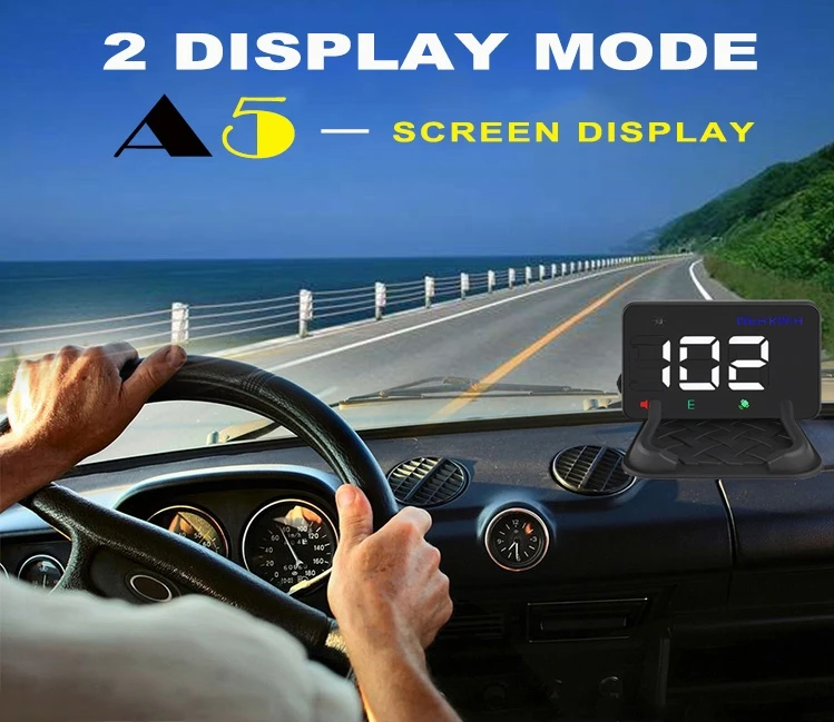 Автомобильный коллиматорный Дисплей HUD A3 Универсальный 5,5 дюймов obd2 Скорость Предупреждение расход топлива автомобильный сигнал тревоги Системы