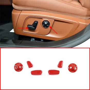 

For Maserati Lavante 2016 Ghibli 2014-2017 Quattroporte 2013-2017 6pcs ABS Chrome Seat Side Button Decorative Cover Trim