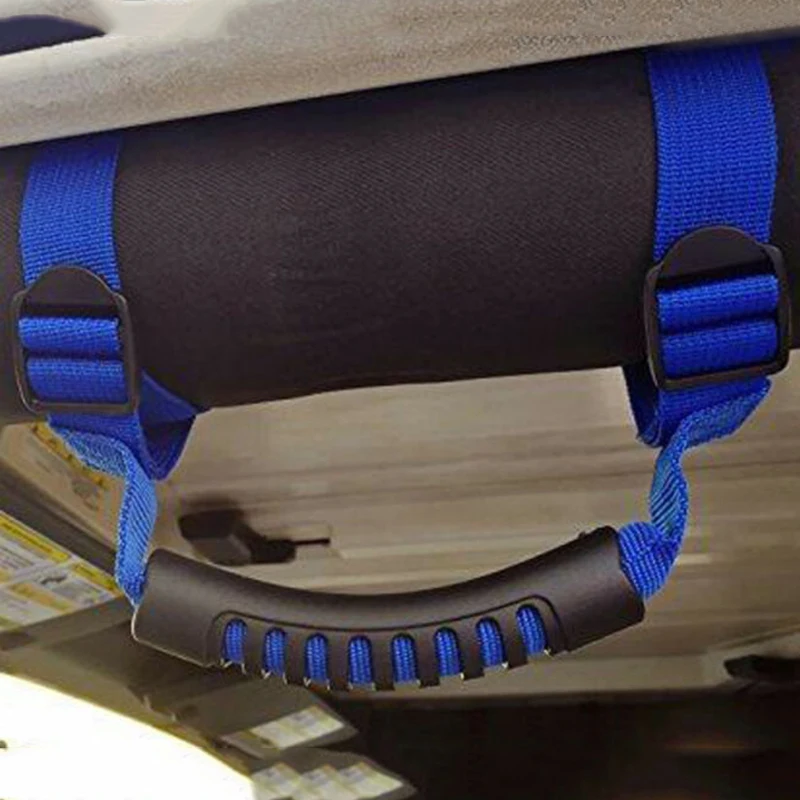

2pc Narrow Infinite Rolling Roll Bar Grab Handle Blue high quality PVC+PP For Jeep Wrangler CJ TJ JK 40cm * 30cm