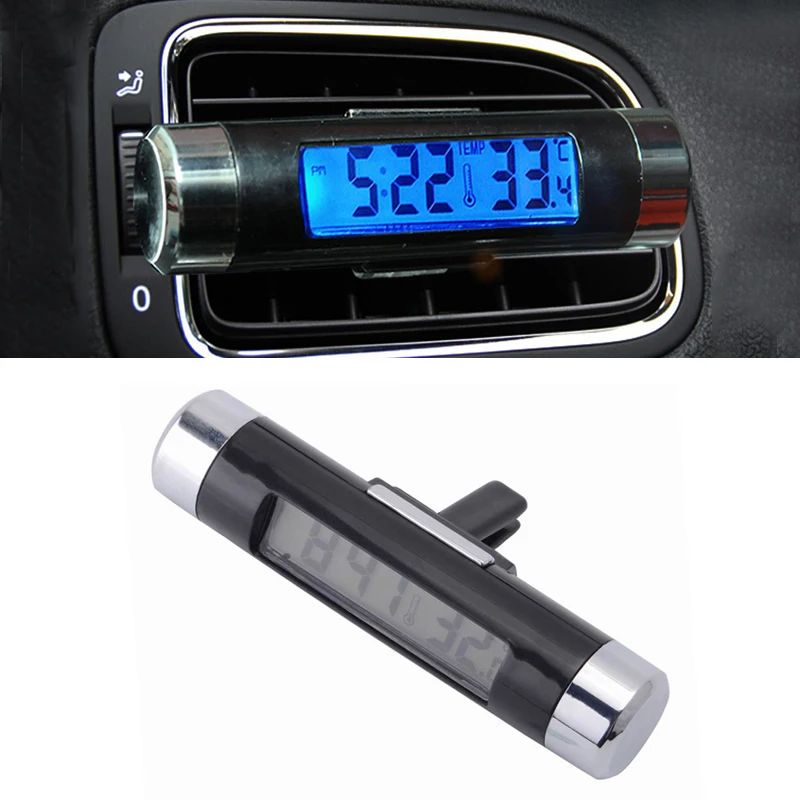 2 в 1 автомобильные электронные часы с ЖК дисплеем и термометром|Часы| |