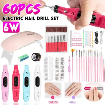 

60pcs/set Electric Nail Drill Manicure Machine Set Apparatus for Manicure Pedicure Nail File Tools Drill Polish Bits Tools Kits