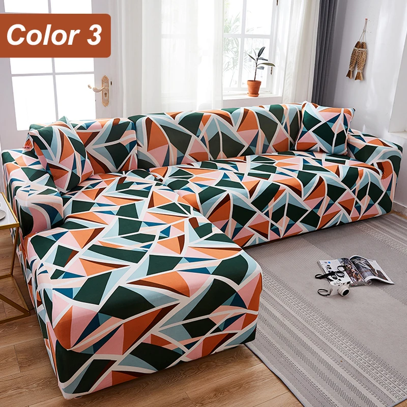 L-Shaped Sofa Cover Corner Sofa Slipcovers Elastic Chaise Cover 1/2/3/4 Seater Stretch Sectional Couch Armchair Cover Protector