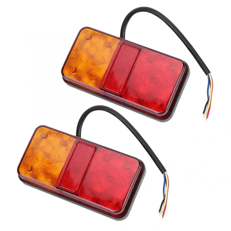 2 шт. Универсальный 10LED хвост светильник может занять от 10 до 30V задний фонарь "Динамо" для хвост светильник грузовик задний светильник красного и желтого цветов DC12/24 V