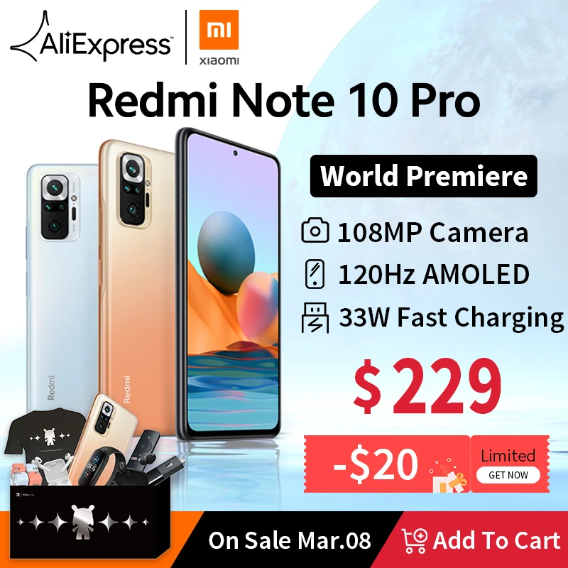 [العرض العالمي الأول في المخزون] النسخة العالمية من هاتف شاومي ريدمي نوت 10 برو الذكي 108MP كاميرا سنابدراجون 732G 120Hz AMOLED العرض|الهواتف المحمولة| - AliExpress