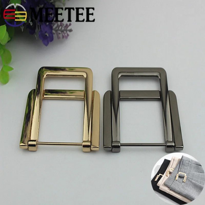 Meetee 2/5 шт ID37mm прямоугольная металлическая двойной кольцевые пряжки ремень крючок DIY обуви одежды украшение Пряжка аппаратный аксессуар BF470