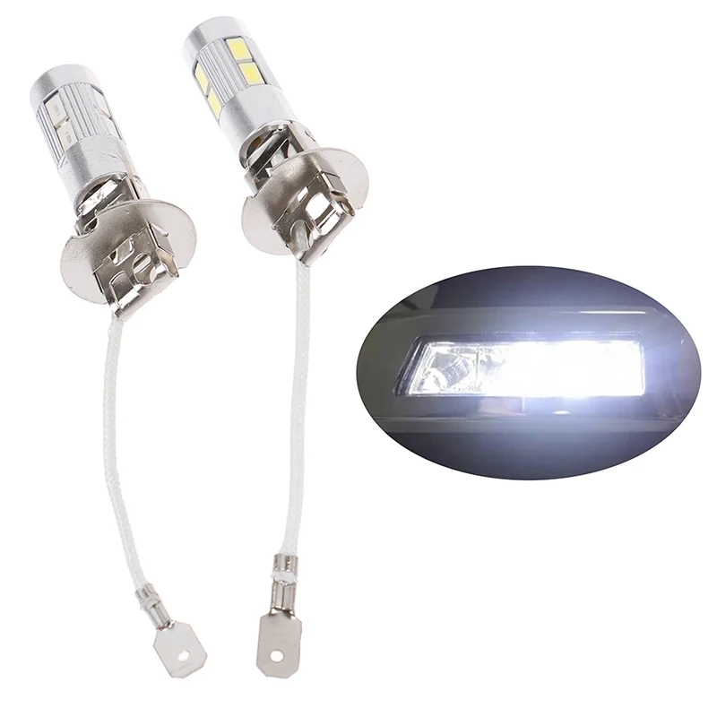 Phare de voiture LED H3, 2 pièces/lot, haute puissance, longue durée de vie, antibrouillard, ampoule, Super lumineux, lampe automobile