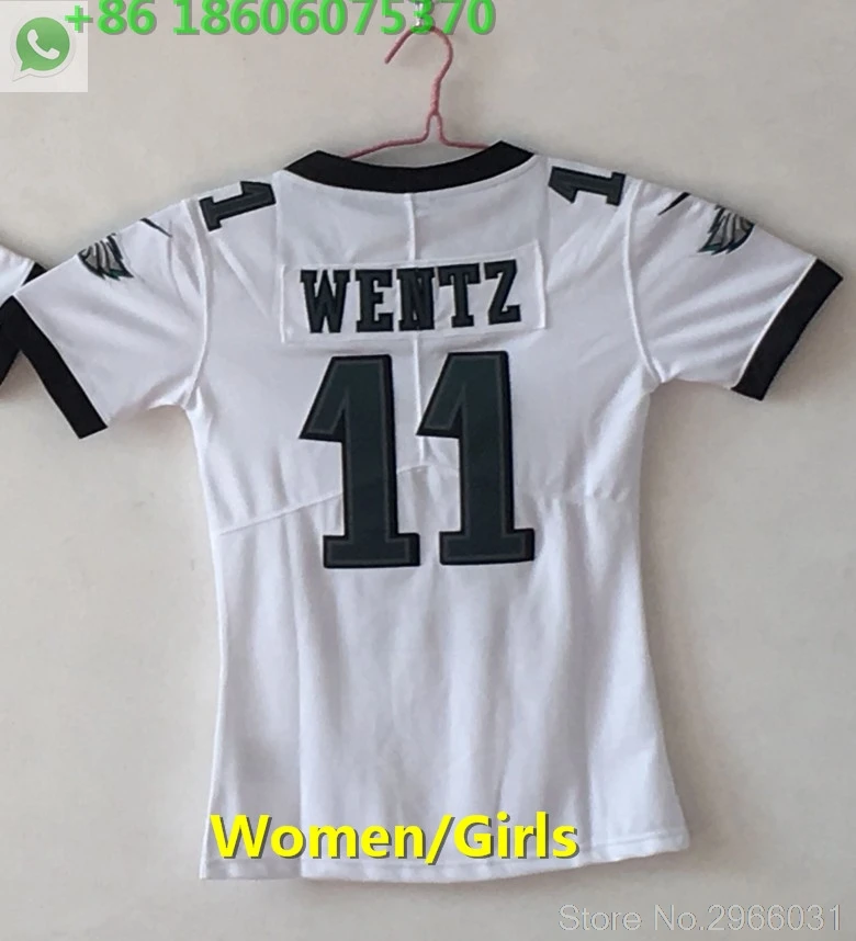 for women A+++ качественная женская футболка 11 carson wentz Philadelphia - Цвет: for women