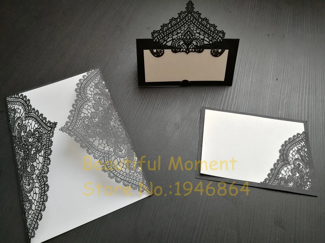 Black Wedding Invitation Card Fold Shimmer Country Party Invites  Personalized Design Place Name Card with RSVP Card Multi Colors|Cards &  Invitations| - AliExpress